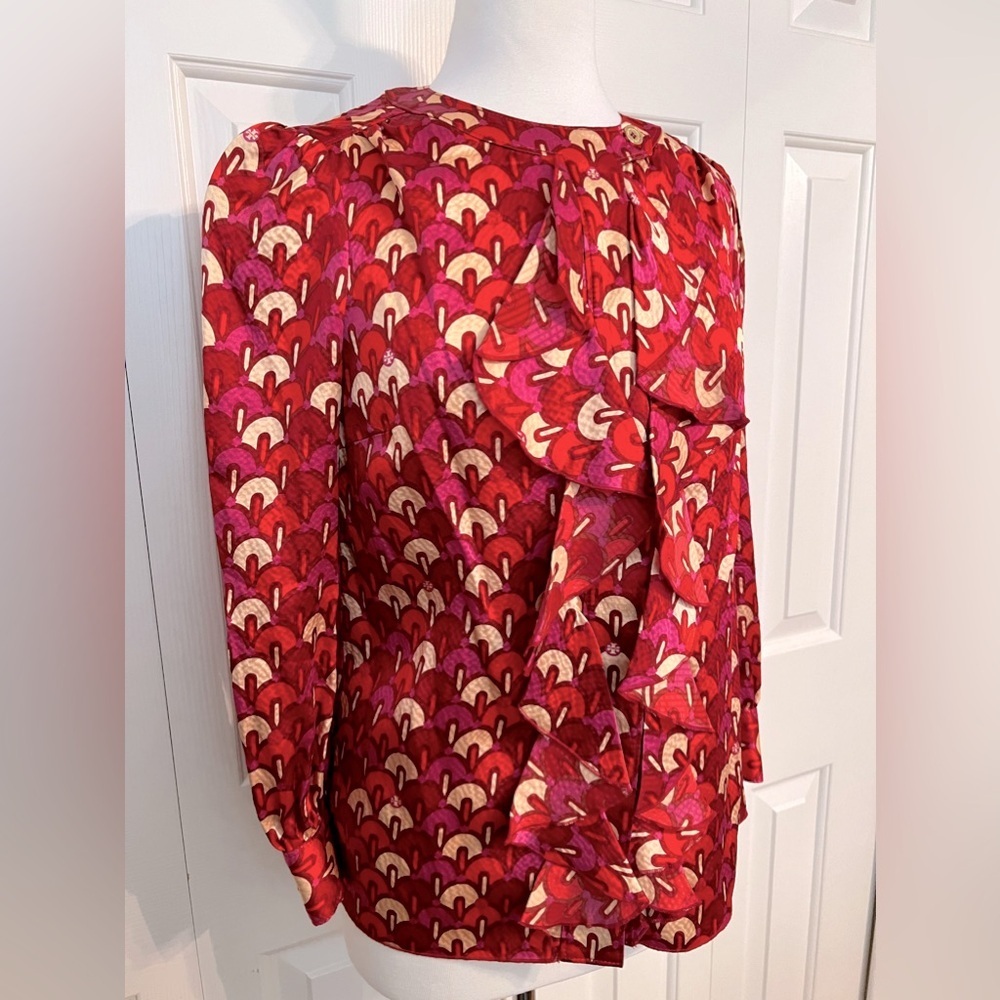 Tory Burch Silk Ruffle Front Blouse Size 2